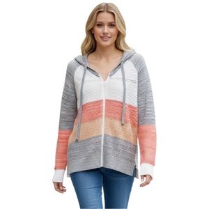 Source Unknown Multicolor Striped Women's Hoodie